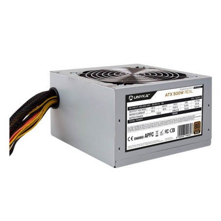 Fuente de alimentación unykach atx 52500 500w 80+ bronze apfc activo ventilador 120mm ultra silencioso