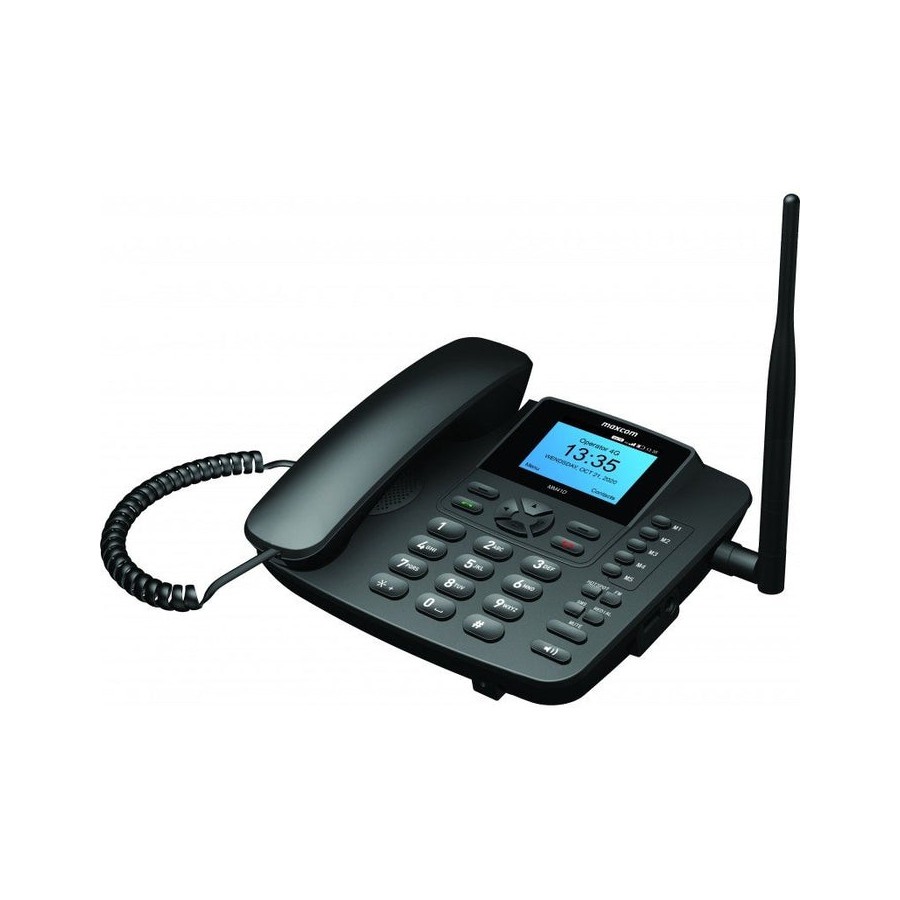 Telefono fijo maxcom fixed phone mm41d negro 4g sim pantalla id. llamadas 1000mah android