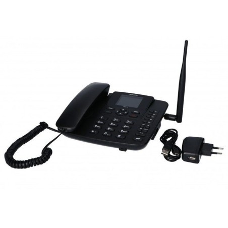 Telefono fijo maxcom fixed phone mm41d negro 4g sim pantalla id. llamadas 1000mah android
