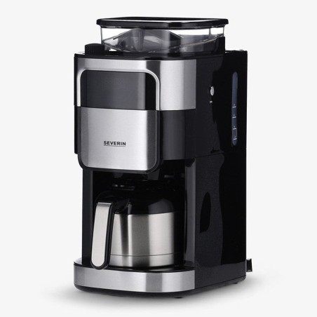 Cafetera  severin ka 4814 combinada molinillo integrado, 1000 w, negro, acero inoxidable