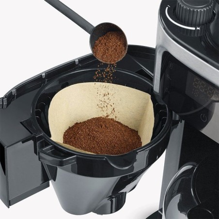 Cafetera  severin ka 4814 combinada molinillo integrado, 1000 w, negro, acero inoxidable