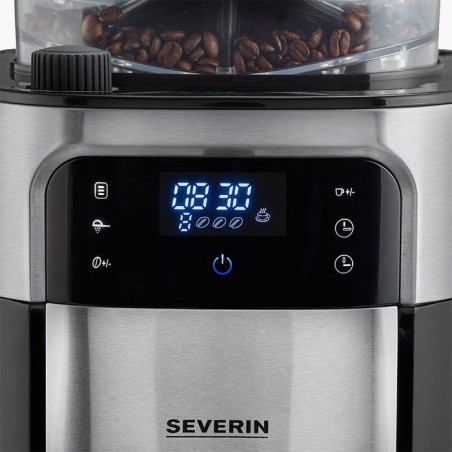 Cafetera  severin ka 4814 combinada molinillo integrado, 1000 w, negro, acero inoxidable