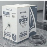 Bobina de cable rj45 utp phasak phr 6301 cat.6 305m gris