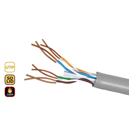 Bobina de cable rj45 utp phasak phr 6301 cat.6 305m gris