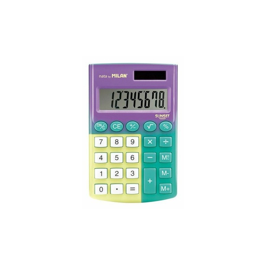 Milan calculadora pocket sunset 8 digitos turquesa-amarillo blister