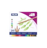 Milan lápices de colores mina gruesa surtidos caja metálica -24u-