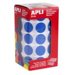 Apli gomets redondos 20mm rollo azul