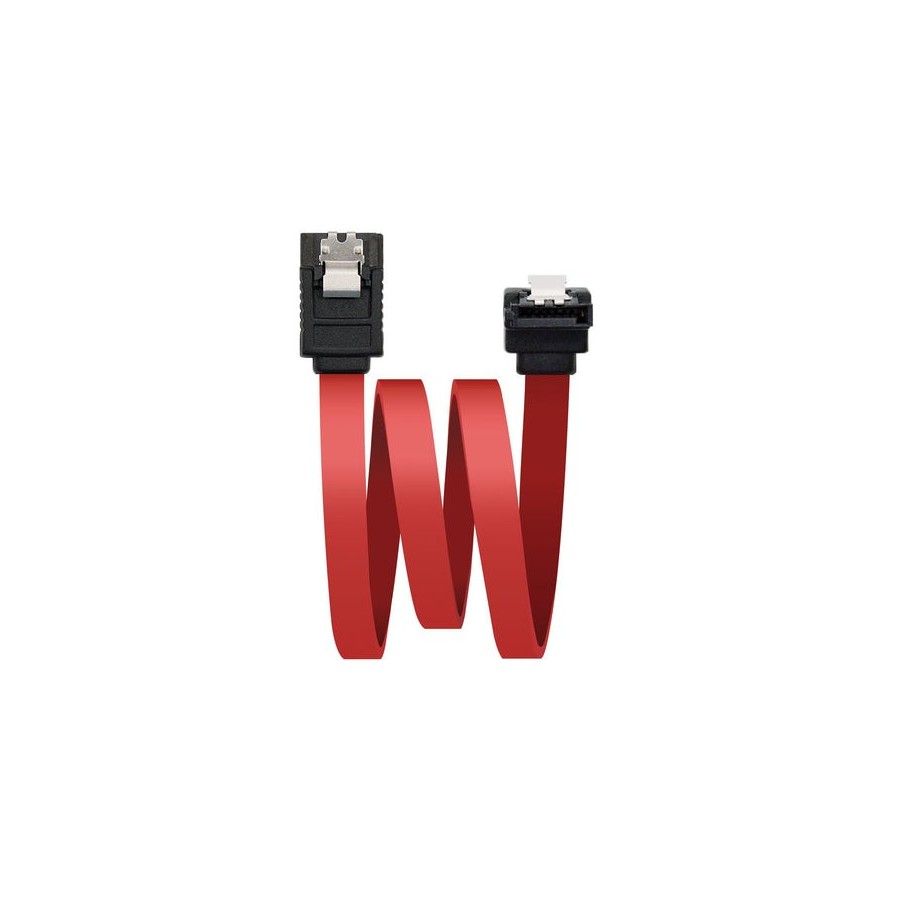 Nanocable cable datos sata acodado con anclajes 0.50m - rojo
