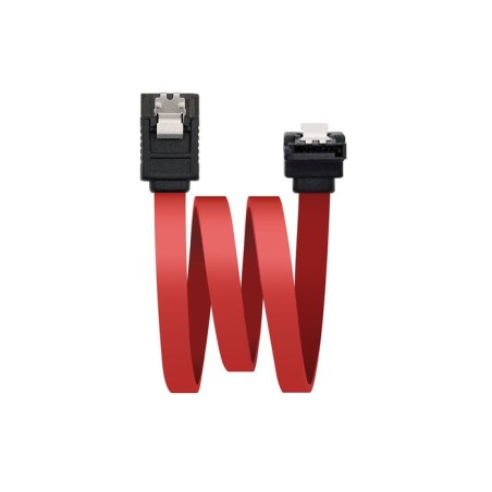 Nanocable cable datos sata acodado con anclajes 0.50m - rojo