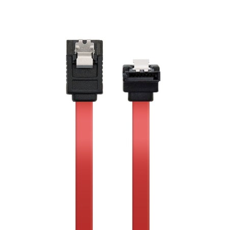 Nanocable cable datos sata acodado con anclajes 0.50m - rojo