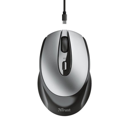 Ratón inalámbrico trust zaya 23809 black óptico rf 2.4ghz 1600dpi max 4 botones -bat.recargable puerto usb tipo-c
