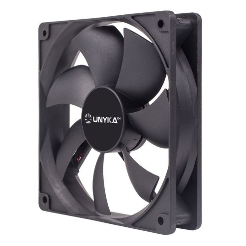 Unykach ventilador 12cm negro  incluye p4 con control de temperatura