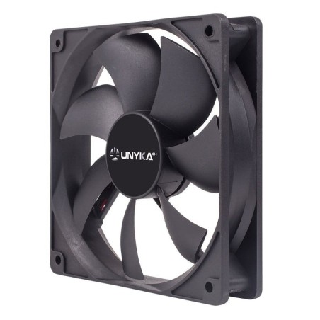 Unykach ventilador 12cm negro  incluye p4 con control de temperatura
