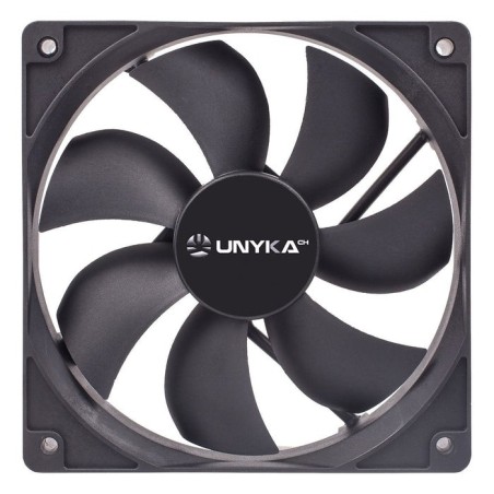Unykach ventilador 12cm negro  incluye p4 con control de temperatura