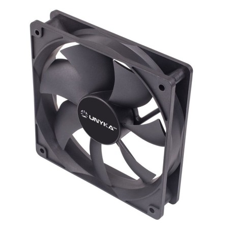 Unykach ventilador 12cm negro  incluye p4 con control de temperatura