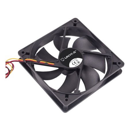Unykach ventilador 12cm negro  incluye p4 con control de temperatura