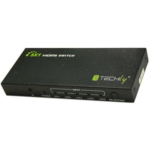 Techly hdmi switch 4k, uhd, 3d, 5 entradas hdmi, control remoto