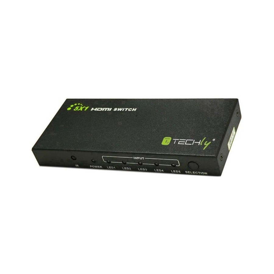 Techly hdmi switch 4k, uhd, 3d, 5 entradas hdmi, control remoto
