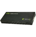 Techly hdmi switch 4k, uhd, 3d, 5 entradas hdmi, control remoto