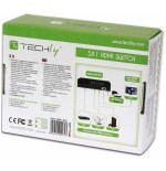 Techly hdmi switch 4k, uhd, 3d, 5 entradas hdmi, control remoto