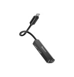Baseus l52 adaptador lightning a mini jack 3.5mm + 2x lightning (black)