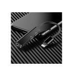 Baseus l52 adaptador lightning a mini jack 3.5mm + 2x lightning (black)