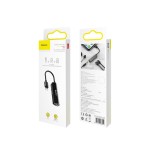 Baseus l52 adaptador lightning a mini jack 3.5mm + 2x lightning (black)