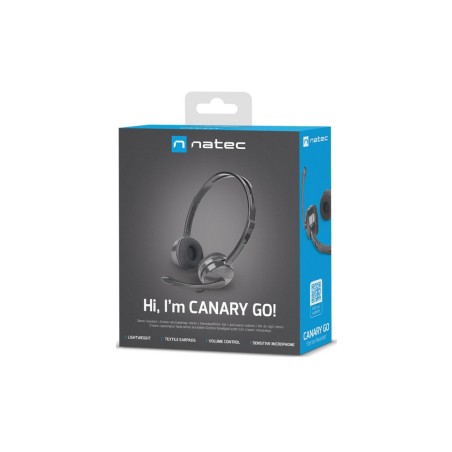 Auriculares natec canary go con microfono negro