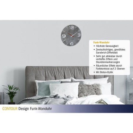 Tfa-dostmann 60.3536.15 reloj de pared alrededor gris, blanco