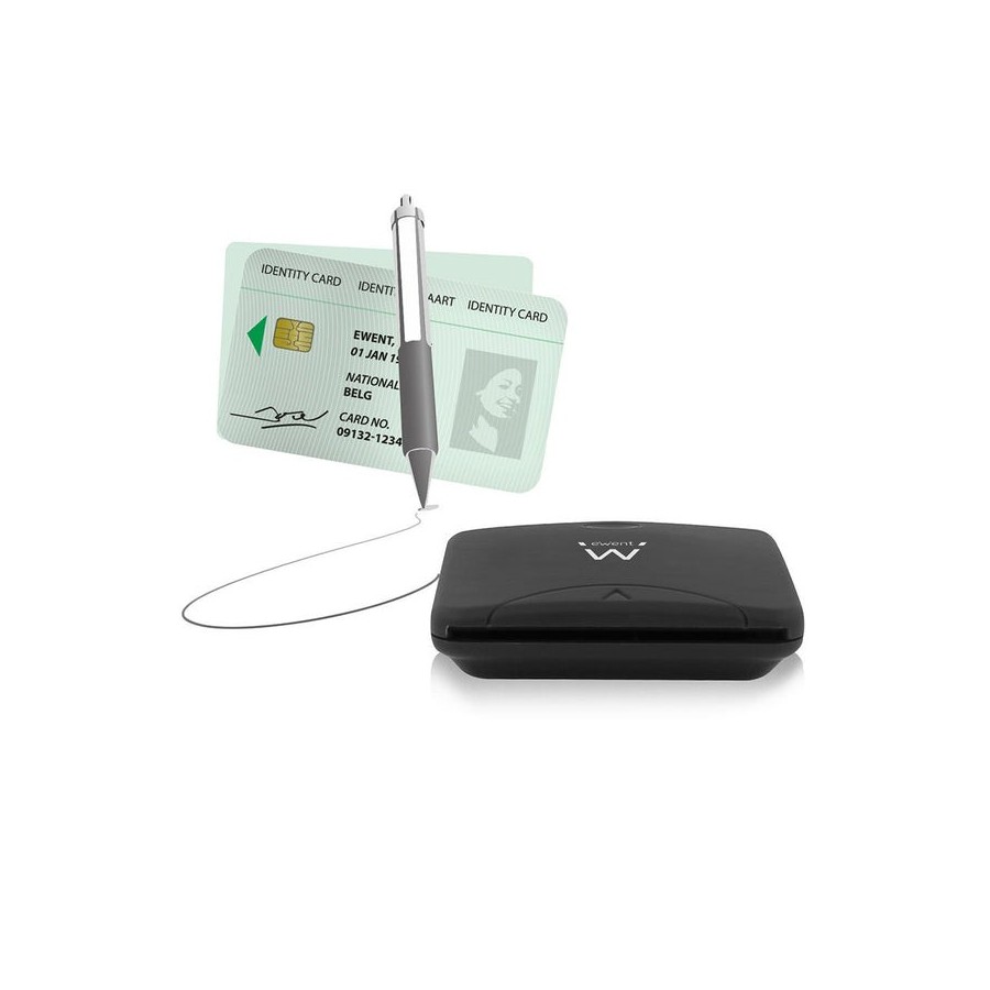 Lector de tarjetas externo ewent ew1052 dnie/sanitaria usb 2.0 negro