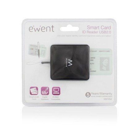 Lector de tarjetas externo ewent ew1052 dnie/sanitaria usb 2.0 negro