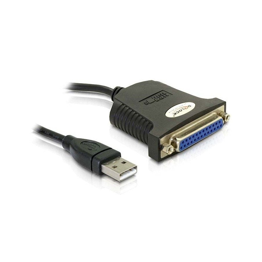 Delock adaptador usb 1.1 a paralelo db25 negro, 80cm