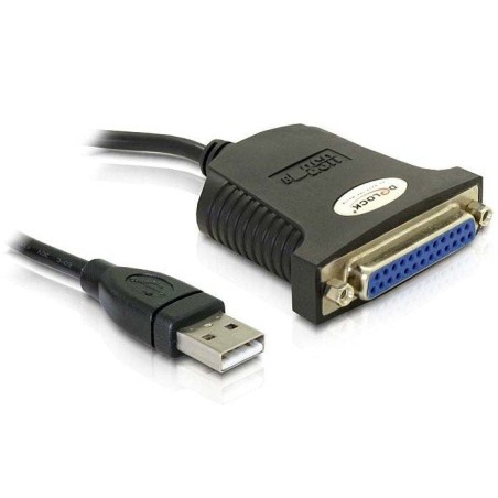 Delock adaptador usb 1.1 a paralelo db25 negro, 80cm