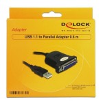 Delock adaptador usb 1.1 a paralelo db25 negro, 80cm