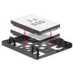 Delock 21324 marco de instalación 2x 2.5 "a 3.5" aluminio negro