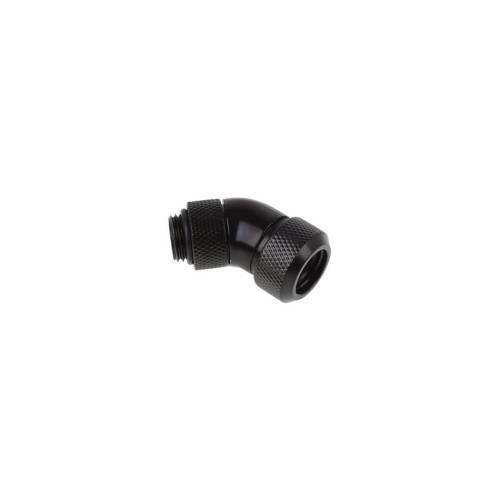 Alphacool eiszapfen 13mm hardtube boquilla atornillable 45 ° giratoria, conexión negra, g1 / 4 para tubos
