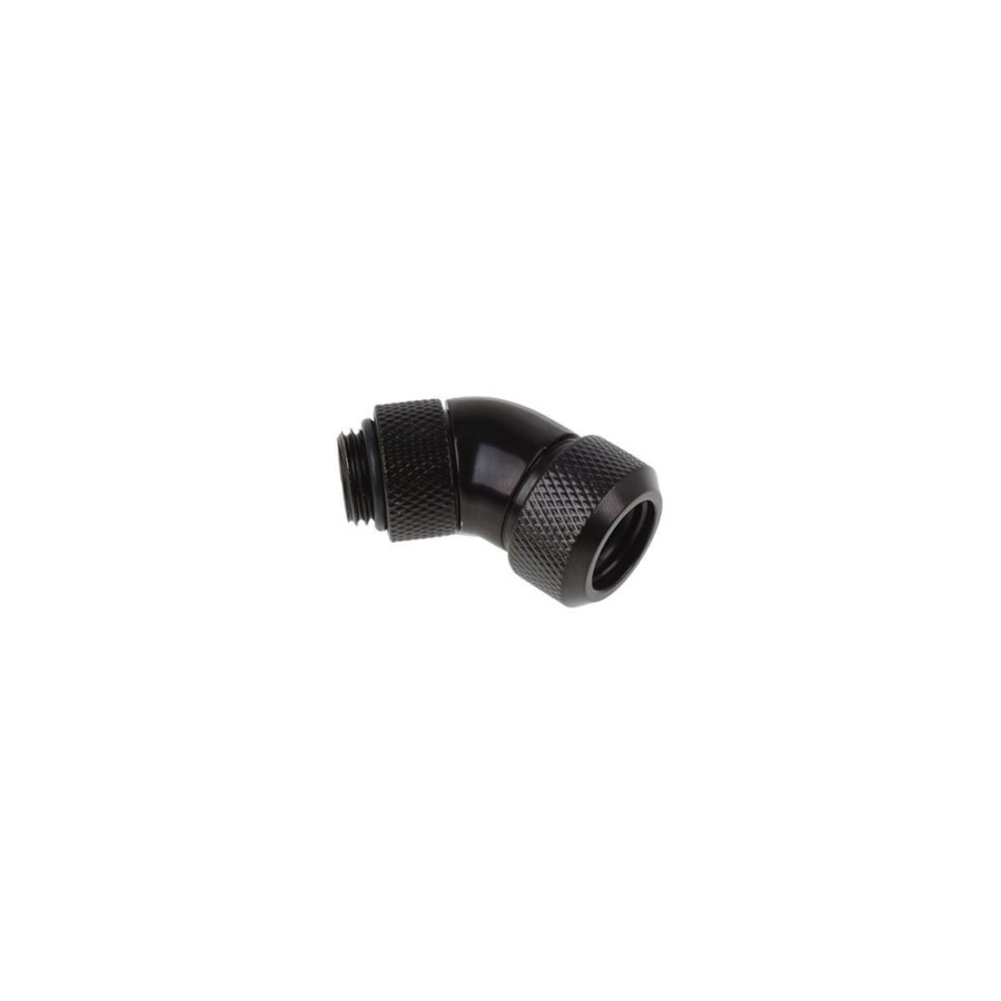 Alphacool eiszapfen 13mm hardtube boquilla atornillable 45 ° giratoria, conexión negra, g1 / 4 para tubos