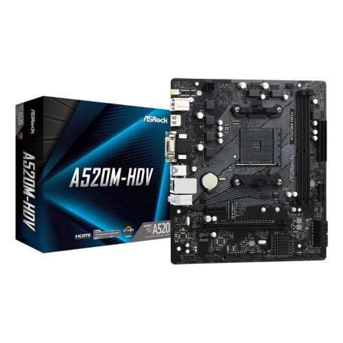 Placa base asrock a520m-hdv amd am4 2ddr4 hdmi pcie3.0 sata3 usb3.2 matx