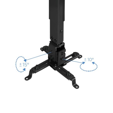 Tooq soporte universal de techo para proyector - inclinable y giratorio - peso max 20kg - negro