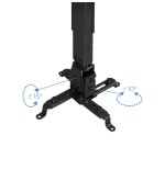 Tooq soporte universal de techo para proyector - inclinable y giratorio - peso max 20kg - negro