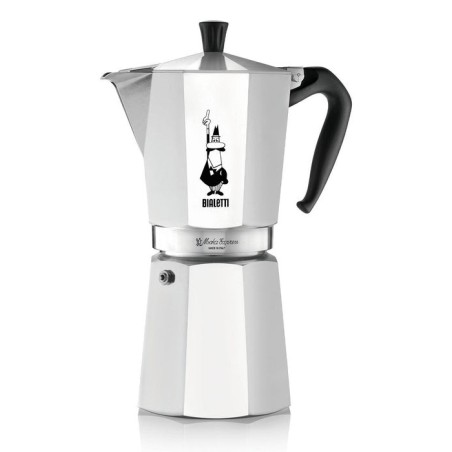 Bialetti moka express cafetera italiana aluminio, negro