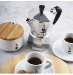 Bialetti moka express cafetera italiana aluminio, negro