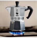 Bialetti moka express cafetera italiana aluminio, negro