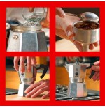 Bialetti moka express cafetera italiana aluminio, negro