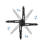 Tooq soporte universal de techo para proyector - inclinable y giratorio - peso max 20kg - negro