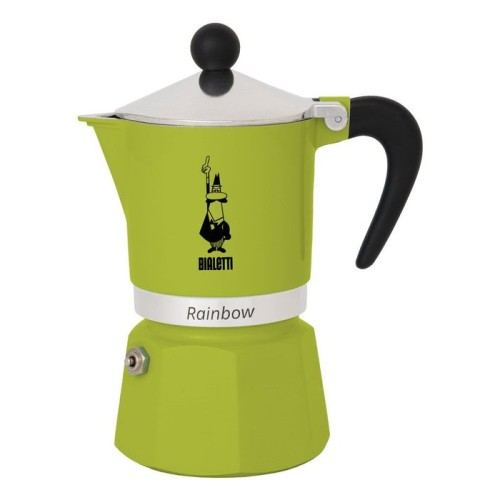 Cafetera italiana bialetti rainbow aluminio negro verde