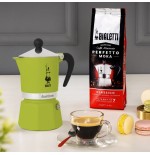 Cafetera italiana bialetti rainbow aluminio negro verde