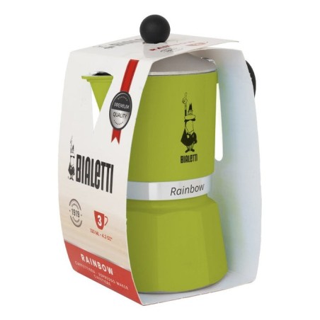 Cafetera italiana bialetti rainbow aluminio negro verde