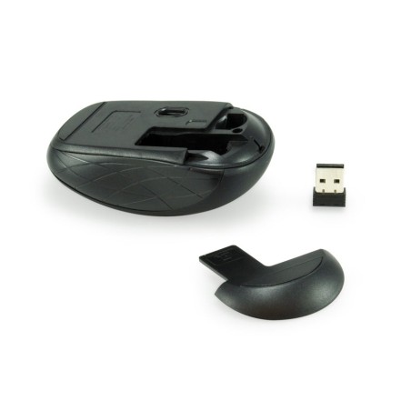 Equip ratón óptico inalámbrico, mini gris