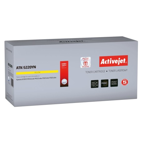 Tóner activejet atk-5220yn (reemplazo para kyocera tk-5220y - supreme - 1200 páginas - amarillo)